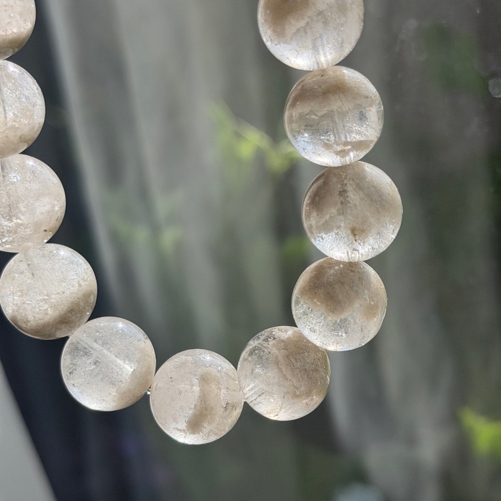 Natural Half Bowl Snow Garden Quartz Beaded Bracelet - Crystal Gemstone